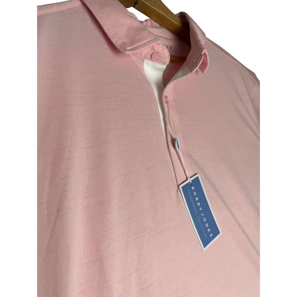 Bobby Jones Tournament Collection Mens XL Pink Slub Performance Golf Polo Shirt